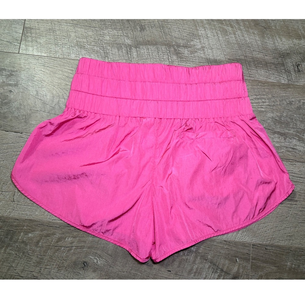 Shein Hot Pink Smocked High Waist Running Shorts XS - Picture 2 of 7